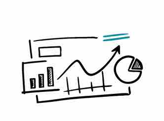 Illustration of a dashboard with charts and graphs